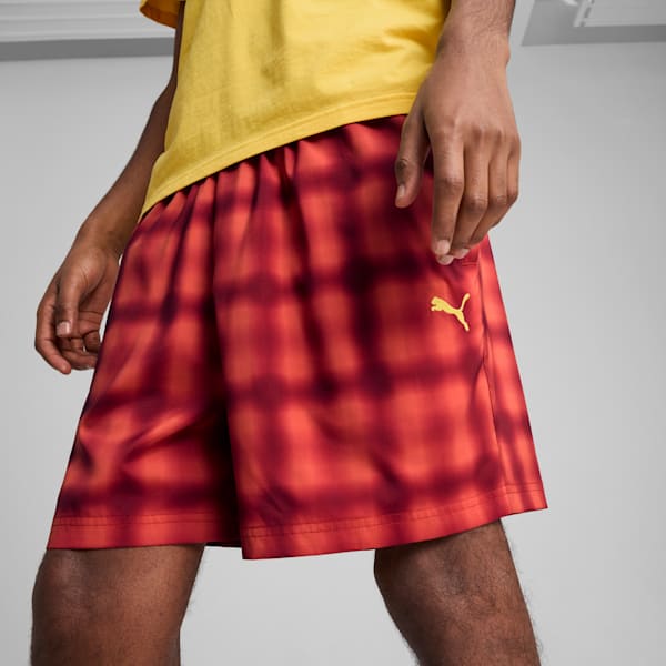ROAD TO UNITY Men's Relaxed 6" Woven Shorts, Red Fire-AOP, extralarge
